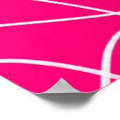 Heet roze lijnkunst poster (Hoek)