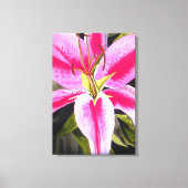 Heet Roze lily waterverf pop kunst schilderij Canvas Afdruk (Voorkant)