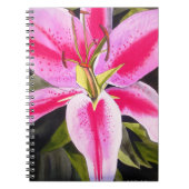 Heet Roze lily waterverf pop kunst schilderij Notitieboek (Voorkant)