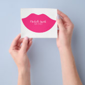 Heet roze lippen ontwerp Visagist Flyer (Hand)