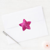 Heet Roze Lovertjes Ster Sticker (Envelop)
