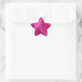 Heet Roze Lovertjes Ster Sticker (Tas)