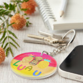 Heet Roze Luau Sleutelhanger (Voorkant Rechts)