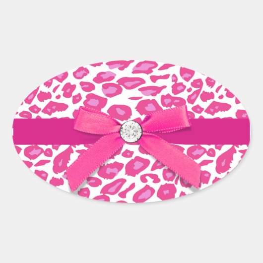 Heet Roze Luipaard Envelope Zegel Sticker (Voorkant)