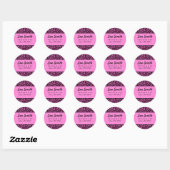 Heet roze luipaard print adresetiketten (#LABL 018 Ronde Sticker (Vel)