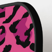 Heet Roze Luipaard Print Dier Patroon Pickleball Paddle (Links Detail)