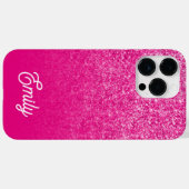 Heet Roze Luxe Glitter en Ombre Case-Mate iPhone Case (Achterkant (horizontaal))