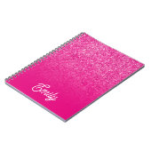 Heet Roze Luxe Glitter en Ombre Notitieboek (Linkerzijde)