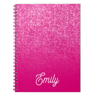 Heet Roze Luxe Glitters en Ombre Notitieboek