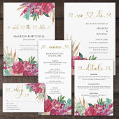 Heet roze magenta bloem elegante gouden script har handwaaier