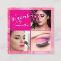 Heet Roze Marmer Script Foto Make-up