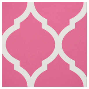 Heet Roze Marokkaanse Quatrefoil Grote Schaal Stof