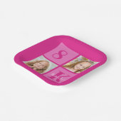 Heet Roze Meisje Fotocollage Custom Verjaardagsfee Papieren Bordje (Gebogen)