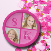Heet Roze Meisjes Foto Custom Kids Verjaardagsfees Papieren Bordje