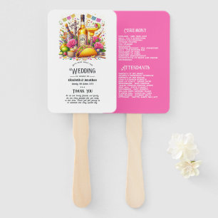 Heet-roze Mexicaans Fiesta Tequila Trouwprogramma Handwaaier