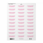 Heet Roze Minimalistisch Retouradres Etiket (Full Sheet)