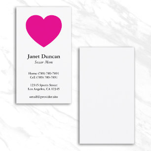 Heet Roze Minimalistische Hartvorm Contactkaartje