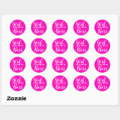 Heet Roze Modern Meisje Boss Ronde Sticker (Vel)
