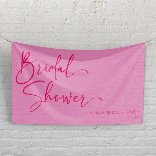 Heet Roze Modern Minimalistisch Bruidsdouche Spandoek