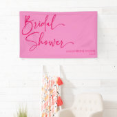 Heet Roze Modern Minimalistisch Bruidsdouche Spandoek (Insitu)