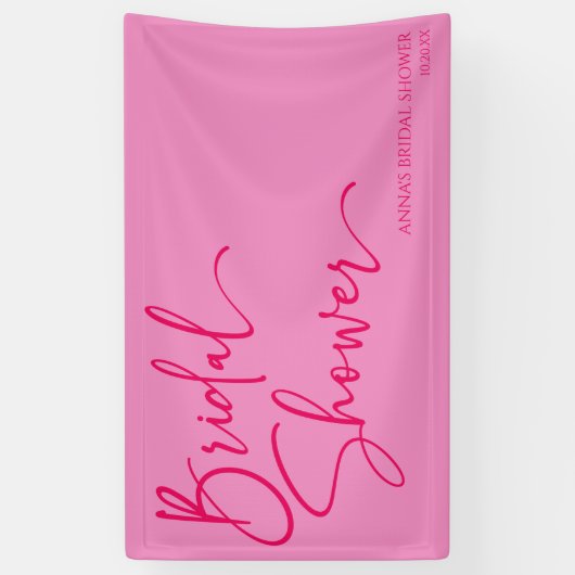 Heet Roze Modern Minimalistisch Vrijgezellenfeest Spandoek (Verticaal)