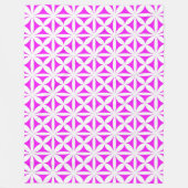 Heet Roze Modern/Retro Bloemdruk Fleece Deken (Voorkant)