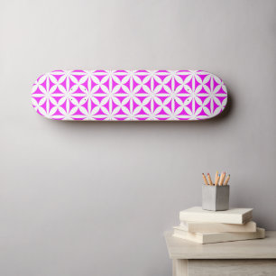 Heet Roze Modern/Retro Bloemdruk Skateboard