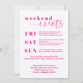 Heet Roze Moderne Bachelorette Uitnodigen Route Feestdagenkaart (Achterkant)