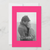Heet Roze Moderne Eenvoud B/W Foto Save The Date (Voorkant)