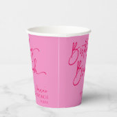 Heet Roze Moderne Minimalistische Verjaardag Brunc Papieren Bekers (Rechts)