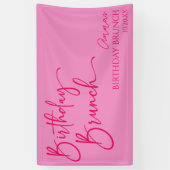 Heet Roze Moderne Minimalistische Verjaardag Brunc Spandoek (Verticaal)