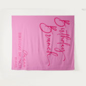 Heet Roze Moderne Minimalistische Verjaardag Brunc Wandkleed (Voorkant (horizontaal))