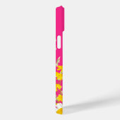 Heet Roze Moderne Wildbloemen Custom Monogram Case-Mate iPhone Case (Achterkant / Rechts)