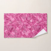Heet Roze Multi-Textuur Vierkant Weefselpatroon Bad Handdoek (Handdoek)