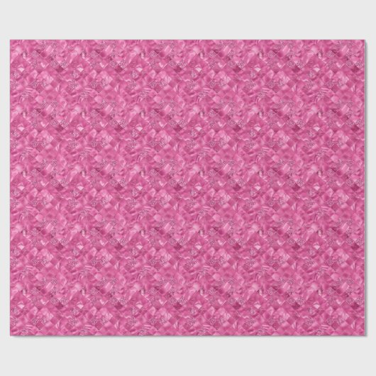 Heet Roze Multi-Textuur Vierkant Weefselpatroon Cadeaupapier (Vlak)