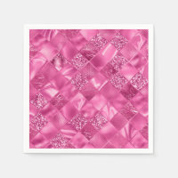 Heet Roze Multi-Textuur Vierkant Weefselpatroon