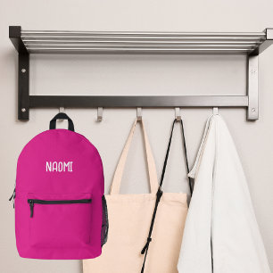 Heet roze naam meisje bedrukte rugzak