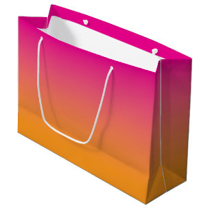 Heet roze naar oranje ombre groot cadeauzakje