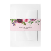 Heet Roze & Navy Blauw Bloemen 3B Roze Uitnodigingen Wikkel (Voorkant Voorbeeld)