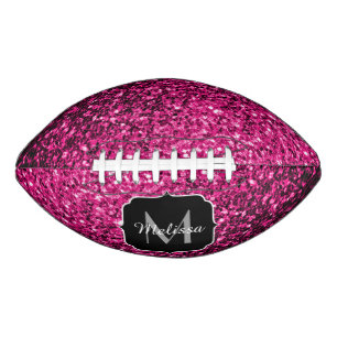 Heet roze nepschittering glans Monogram naam American Football