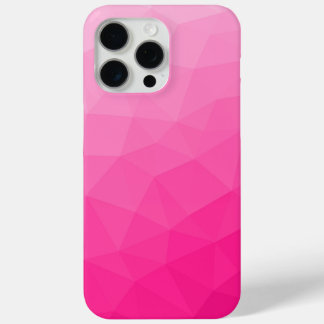 Heet roze ombre-gradiënt geometrisch mesh-patroon iPhone 15 pro max hoesje