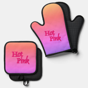 Heet Roze omgekeerde ovenwanten pot houder sets Ovenwant & Pannenlap Set