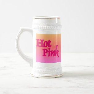 Heet Roze omgekeerde witte stein gouden trim Bierpul
