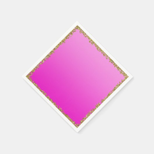 Heet Roze Ondergedompeld Glitter Glam Sparkle Part Servet (Hoek)