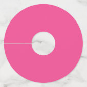 Heet Roze Orchideeën Tropische Bloemen Bruiloft Wijnglaslabel (Achterkant)