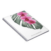 Heet Roze Orchideeën Tropische Waterverf Bloemen Notitieboek (Rechterzijde)