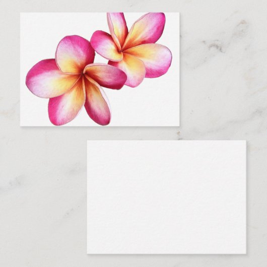 Heet Roze Plumeria Blooms Flat Note Kaart Notitiekaartje (Voorkant / Achterkant)