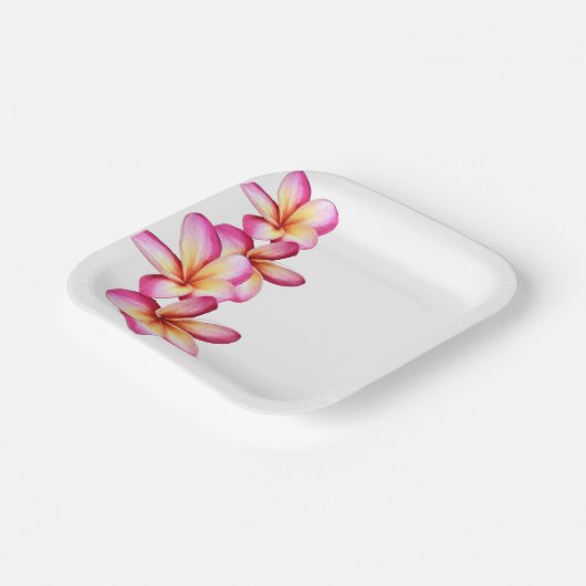 Heet Roze Plumeria Papier Bord (Gebogen)