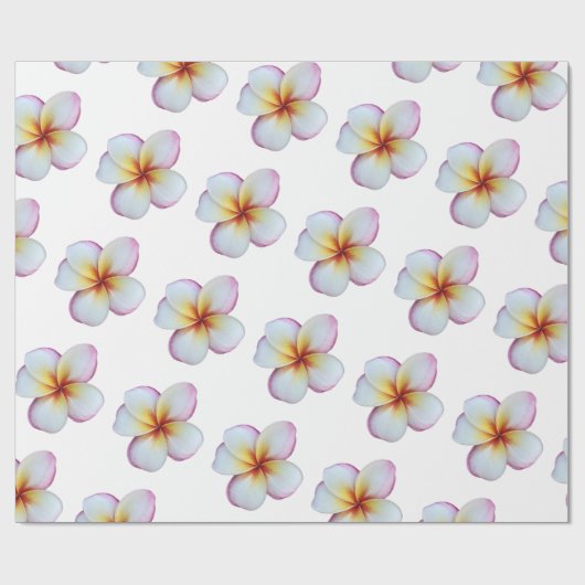 Heet Roze Plumeria Verpakkingsdocument Cadeaupapier (Vlak)