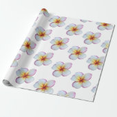 Heet Roze Plumeria Verpakkingsdocument Cadeaupapier (Uitgerold)